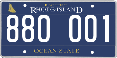 RI license plate 880001