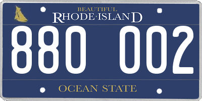 RI license plate 880002