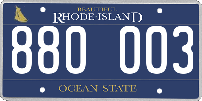 RI license plate 880003