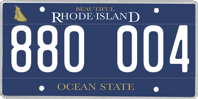 RI license plate 880004