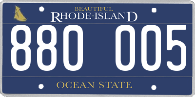 RI license plate 880005