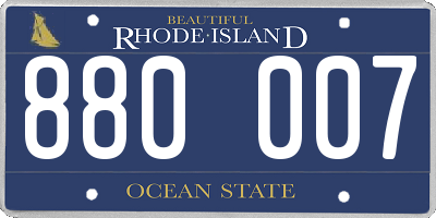 RI license plate 880007