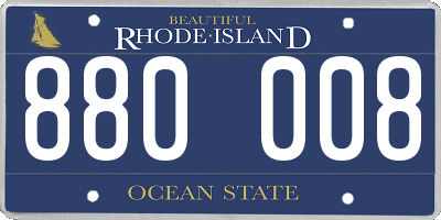 RI license plate 880008