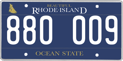 RI license plate 880009