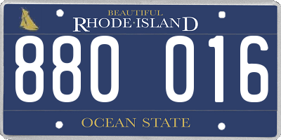 RI license plate 880016