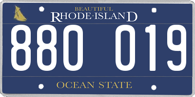 RI license plate 880019