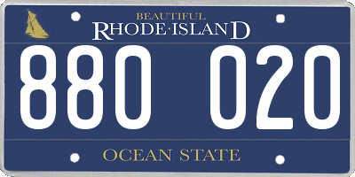 RI license plate 880020
