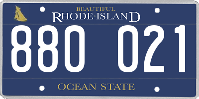 RI license plate 880021