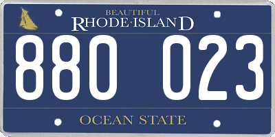 RI license plate 880023
