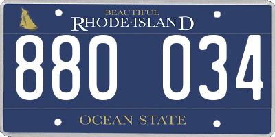 RI license plate 880034