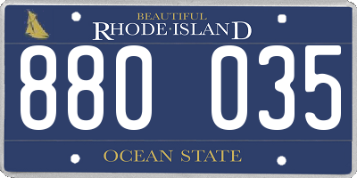 RI license plate 880035