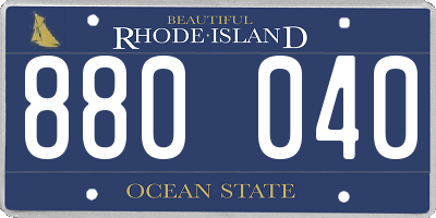 RI license plate 880040