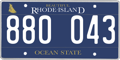 RI license plate 880043