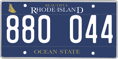RI license plate 880044