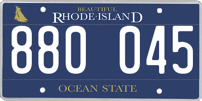 RI license plate 880045