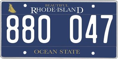RI license plate 880047
