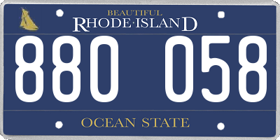 RI license plate 880058
