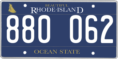 RI license plate 880062