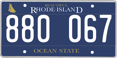 RI license plate 880067