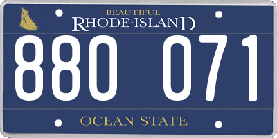 RI license plate 880071
