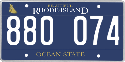 RI license plate 880074