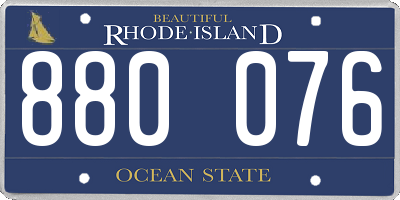 RI license plate 880076