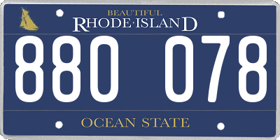 RI license plate 880078