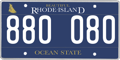 RI license plate 880080