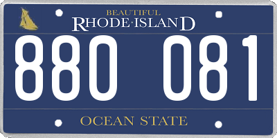 RI license plate 880081