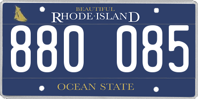 RI license plate 880085