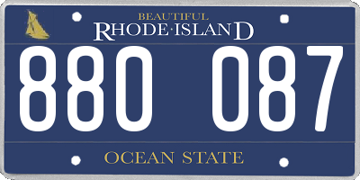 RI license plate 880087