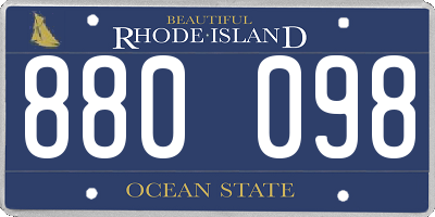 RI license plate 880098