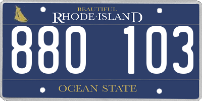 RI license plate 880103