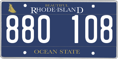 RI license plate 880108
