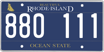 RI license plate 880111