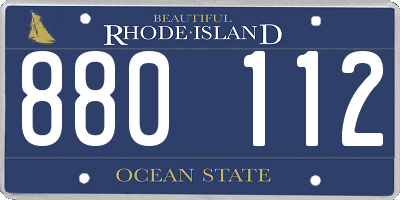 RI license plate 880112