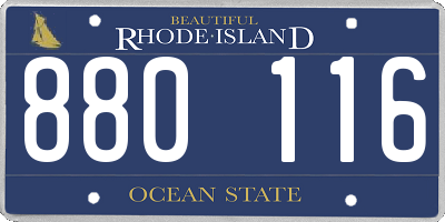 RI license plate 880116
