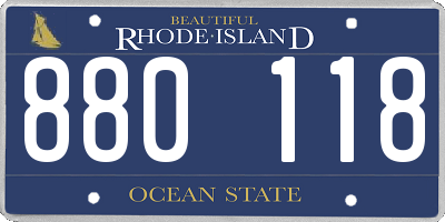 RI license plate 880118