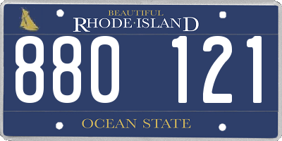 RI license plate 880121