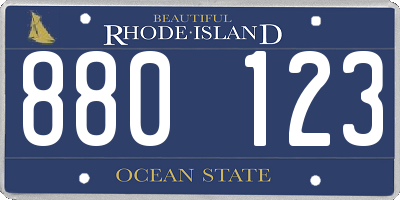 RI license plate 880123