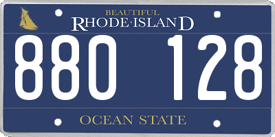 RI license plate 880128