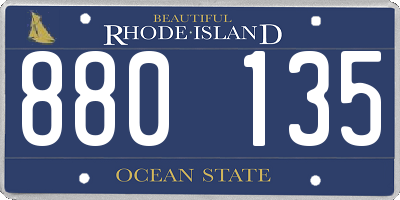 RI license plate 880135