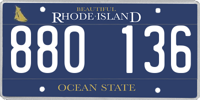 RI license plate 880136