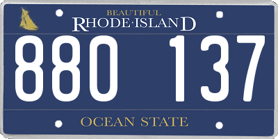 RI license plate 880137