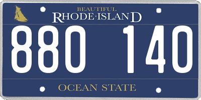 RI license plate 880140
