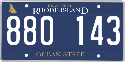 RI license plate 880143