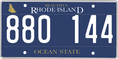 RI license plate 880144