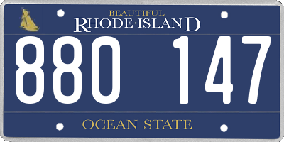 RI license plate 880147