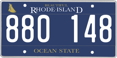 RI license plate 880148