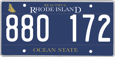 RI license plate 880172